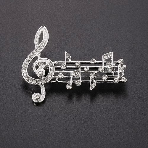 Przypinka Klucz Wiolinowy Artysta Muzyk Zapis Nuty Srebrny Ozdoba Koncert na Arena.pl