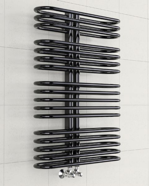 GRZEJNIK ŁAZIENKOWY NEO 940x550 CZARNY POŁYSK zdjęcie 5