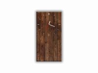 ZEGAR SZKLANY PROSTOKĄTNY - Ciemne deski