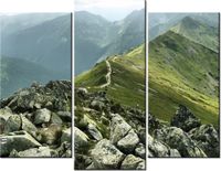 70 90CM OBRAZ 3 ELEM GŁÓWNA GRAŃ TATR STOPAMI ŚCIENNY DRUK PŁÓTNO