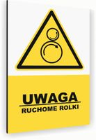 Tabliczka znak informacyjny 30x20 Biała RUCHOME ROLKI Aluminiowa NADRUK UV