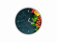 ZEGAR SZKLANY OKRĄGŁY - Owoce i warzywa