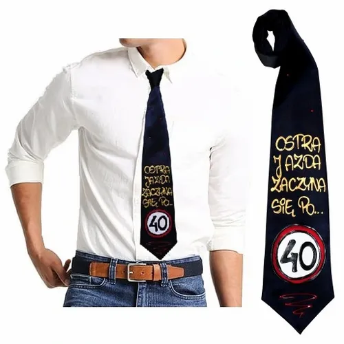 KRAWAT ręcznie malowany prezent URODZINY 18-80 CHŁOPAKA FACETA taty wzory na Arena.pl