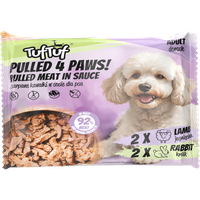 MOKRA KARMA DLA PSA TUF TUF Szarpane kawałki sos 2x jagnięcina, 2x królik