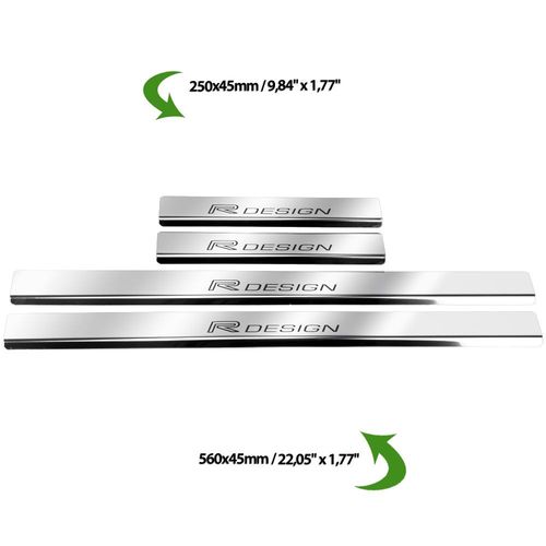 Listwa progowa VOLVO XC60 MK2 R DESIGN Stal nierdzewna 304 połysk z czarnym na Arena.pl