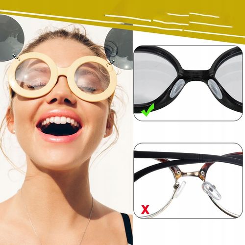 32 PAR NOSKÓW PRZYKLEJANYCH PRZEZROCZYSTYCH DO OKULARÓW 64 NOSKÓW SILIKON na Arena.pl