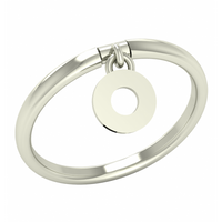 PIERŚCIONEK Z RUCHOMĄ ZAWIESZKĄ KÓŁKO Z DZIURKĄ ZE SREBRA SREBRO PRÓBY 925