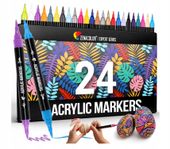 Markery Akrylowe Zestaw 24 Szt Pisaki Flamastry Mazaki Wodoodporne
