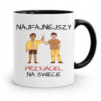 Kubek Czarny Dla Przyjaciela Najfajniejszy Kumpel Z Nadrukiem Ze Zdjęciem