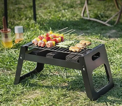 GRILL SKŁADANY TURYSTYCZNY NA KEMPING BBQ PRZENOŚNY WĘGLOWY DO OGRODU BIWAK na Arena.pl