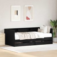 Łóżko dzienne Czarny Dąb 90 x 200 cm Materiał drewnopochodny