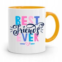 Kubek Żółty Dla Przyjaciela Best Friends Prezent Z Nadrukiem Ze Zdjęciem