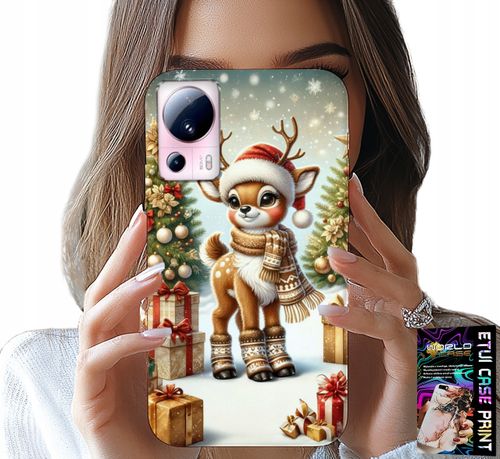 ETUI DO XIAOMI 13 LITE - RENIFER, WZORY BOŻONARODZENIOWE + SZKŁO na Arena.pl