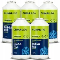 5x GAZ DO NABIJANIA KLIMATYZACJI AUT Z R134a CZYNNIK CLIMAPRO 850g 3w1