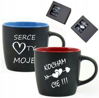 Walentynki 2 KUBKI na Prezent dla zakochanych zestaw dla niej dla niego par
