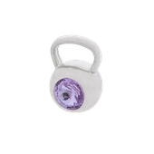 Fit Kolekcja - Zawieszka na łańcuszek srebrny KETTLEBELL SWAROVSKI Violet
