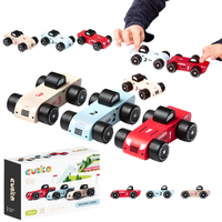 Edukacyjne Drewniane Autka Wyścigowe Cubika 15474