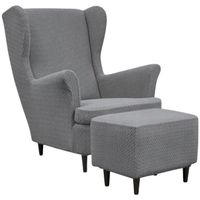 POKROWIEC NA FOTEL USZAK PODNÓŻEK PUF ELASTYCZNY ŻAKRAD JODEŁKA OEKO TEX CIEMNY SZARY