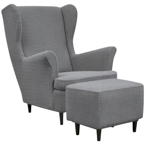 POKROWIEC NA FOTEL USZAK PODNÓŻEK PUF ELASTYCZNY ŻAKRAD JODEŁKA OEKO TEX CIEMNY SZARY na Arena.pl