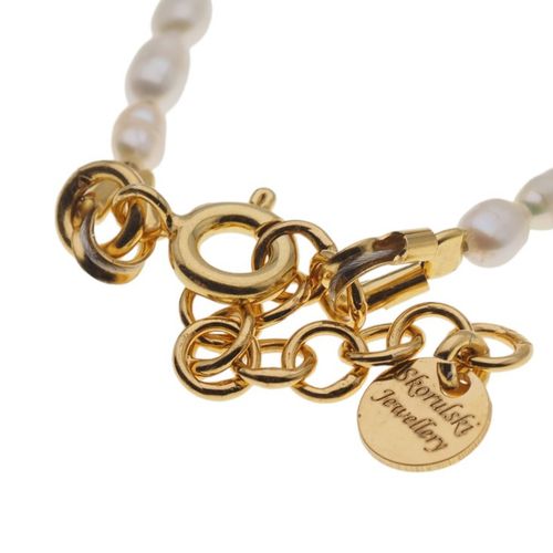 Naszyjnik - Białe Perły hodowane i srebro złocone na Arena.pl