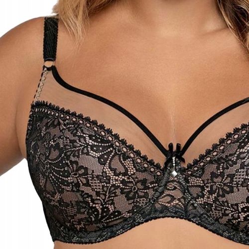 Ava 1396 Stanik BIUSTONOSZ Miękki soft wygodny Koronkowy 95F czarny na Arena.pl