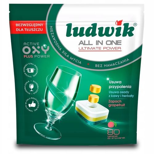 LUDWIK KAPSUŁKI DO ZMYWARKI ULTIMATE POWER ALL IN ONE 80SZT GRAPEFRUIT FOLI na Arena.pl