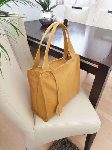 VERA PELLE torebka damska skórzana shopper klasyczna na ramię V074 c.taupe na Arena.pl