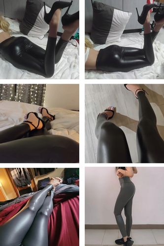 Legginsy MODNE Wysoki Stan MODELUJĄCE EKO SKÓRA CZARNE r.XXL na Arena.pl