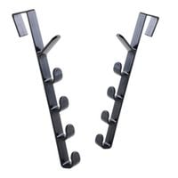 Wieszak pionowy czarny do drzwi szafki z haczykami na ręczniki do łazienki