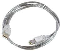 MicroConnect USB2.0 A-B 5m M-M,Transparent zdjęcie 1