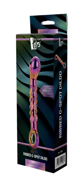 Glamour Glass Ribbed G-Spot Dildo zdjęcie 10