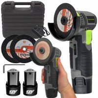 SZLIFIERKA KĄTOWA AKUMULATOROWA MINI GUMÓWKA 19500 RPM 2x TARCZE + 2x