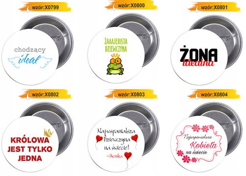 Przypinki buttony 8 MARCA super na Arena.pl