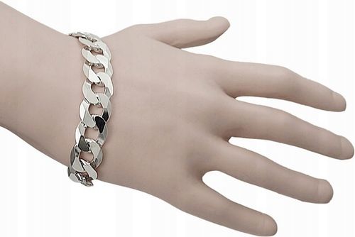 Bransoletka Srebrna Pancerka Męska Pełna Diamentowana 1,40 cm Grawer Gratis na Arena.pl