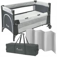 ŁÓŻECZKO TURYSTYCZNE DOSTAWNE SKŁADANE KOJEC MOSKITIERA 3 POZIOMY + TORBA