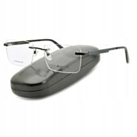 Bezramkowe prostokątne oprawki okularowe ALANIE flex STAL1C Czarne/Granat