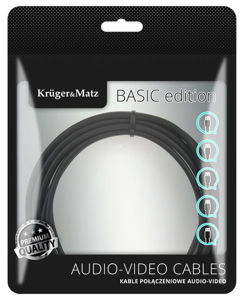 Kabel jack 3.5 wtyk stereo - 3.5 gniazdo stereo 1m  Kruger&Matz Basic zdjęcie 2