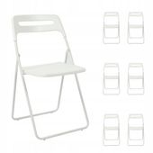 krzesla plastikowe białe rozkładane na taras camping ogród poczekalnie