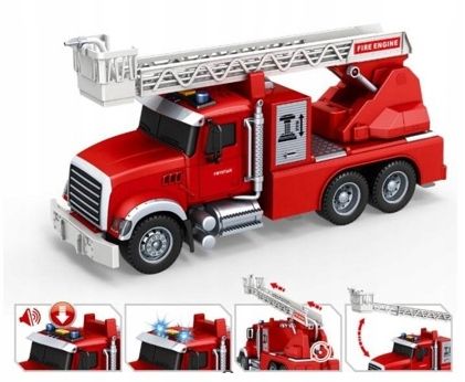 WÓZ STRAŻACKI STRAŻ POŻARNA STRZELA WODĄ ZE ŚWIATŁEM I DŹWIĘKIEM Z NAPĘDEM na Arena.pl