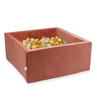 Suchy basen 90x90x40cm Velvet Soft Canyon Clay z piłeczkami 400szt (złote, beżowe, przezroczyste)