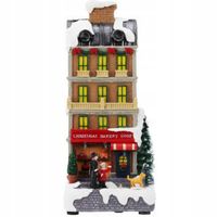 FIGURKA ŚWIĄTECZNA RUCHOMA ŚWIECĄCA DOMEK DEKORACYJNY 14X28,5 CM