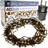 LAMPKI CHOINKOWE 400 LED zewnętrzne EFEKT FLASH NA CHOINKĘ CHOINKA BIAŁE
