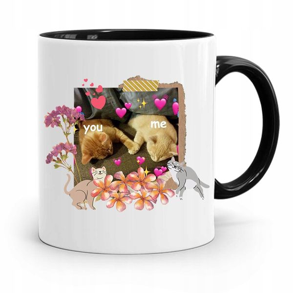 Kubek Czarny Dla Dziewczyny You And Me Prezent Z Nadrukiem Ze Zdjęciem zdjęcie 1