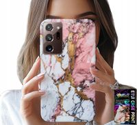 ETUI DO SAMSUNG NOTE 20 ULTRA - RÓŻOWO BIAŁY MARMUREK, KAMIENNE WZORY