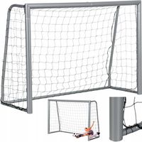 BRAMKA PIŁKARSKA METALOWA Z SIATKĄ DUŻA 240x160cm GRUBA STABILNA RURY