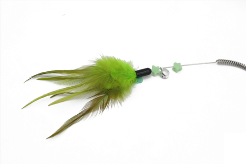 Wędka z wielokolorowym piórem i sprężyną zabawka dla kota 60cm UNIQ PETS na Arena.pl