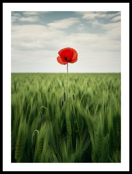 Plakat 40x55cm Samotny Mak na Polu zdjęcie 3