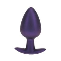 smooth silicone anal plug - large - 3.5" / 8,9 cm - metallic purple