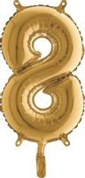 Balon foliowy cyfra "8" złoty, 36 cm