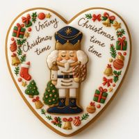 CIASTKO LUKROWANE DZIADEK DO ORZECHÓW NO20 SERCE ROZ.L RĘCZNIE ROBIONE